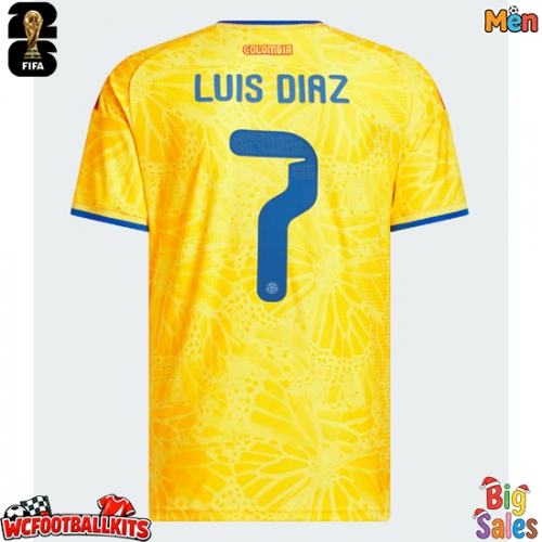 Colombia Luis Diaz #7 Replica Home Stadium Shirt World Cup 2026 Short Sleeve